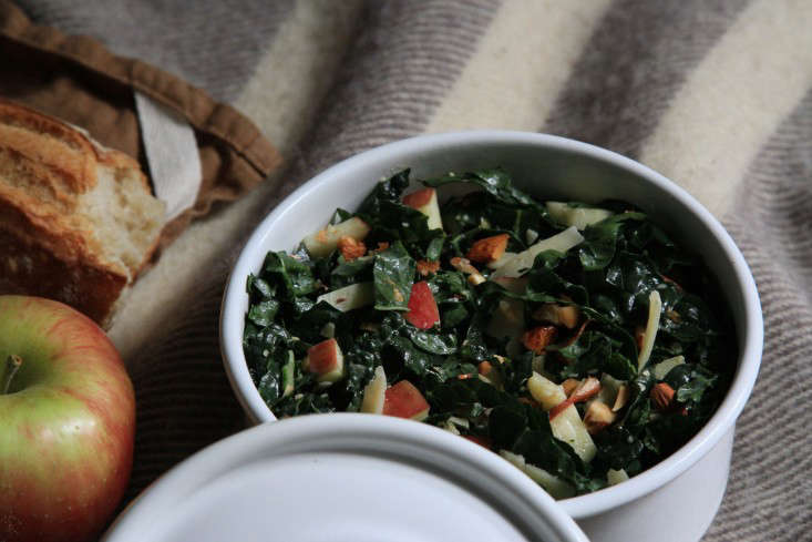 Kale with nuts: yes. Here’s our easy (and very delicious) recipe for Raw Kale Salad with Apples and Almonds. Photograph by Erin Boyle.