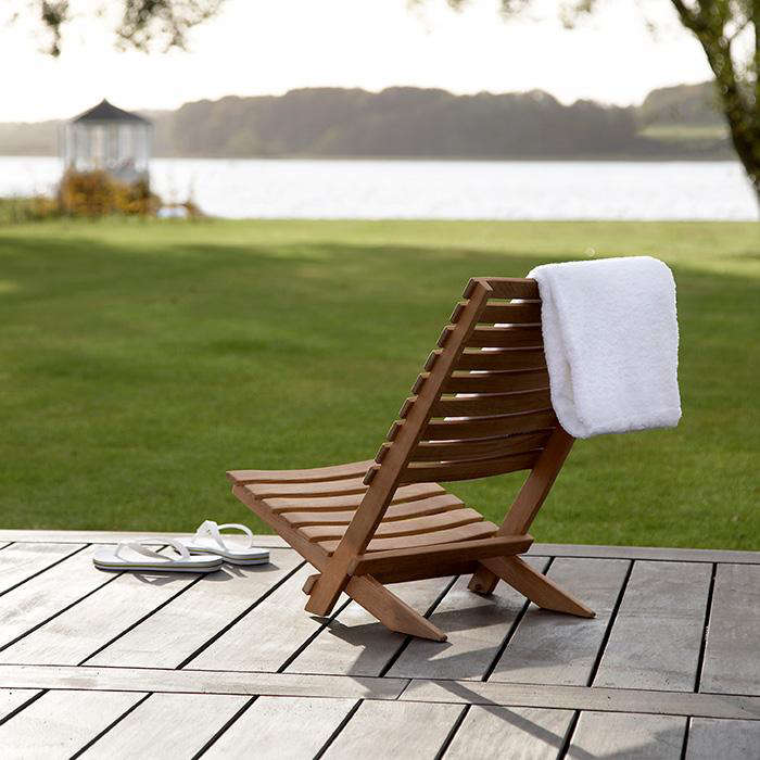 classic wooden beach chairs