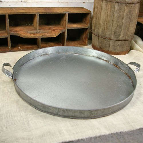 Round Galvanized Metal Serving Trays