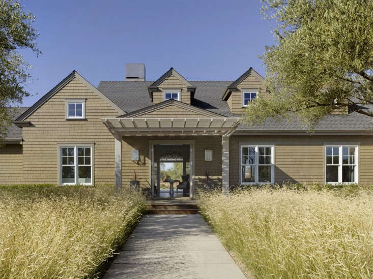From a Napa Valley farmhouse, you can see vineyards from the house with nothing to block the view. For more of this garden, see Vineyard Retreat: A Garden That Belongs to the Land.