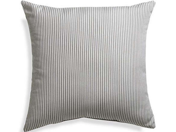 Sunbrella Charcoal Ticking Stripe 20 In Sq Outdoor Pillow