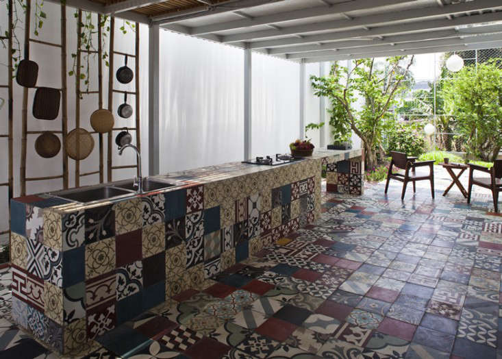 Saigon Story Crazy Quilt Tile In A Courtyard Garden Gardenista