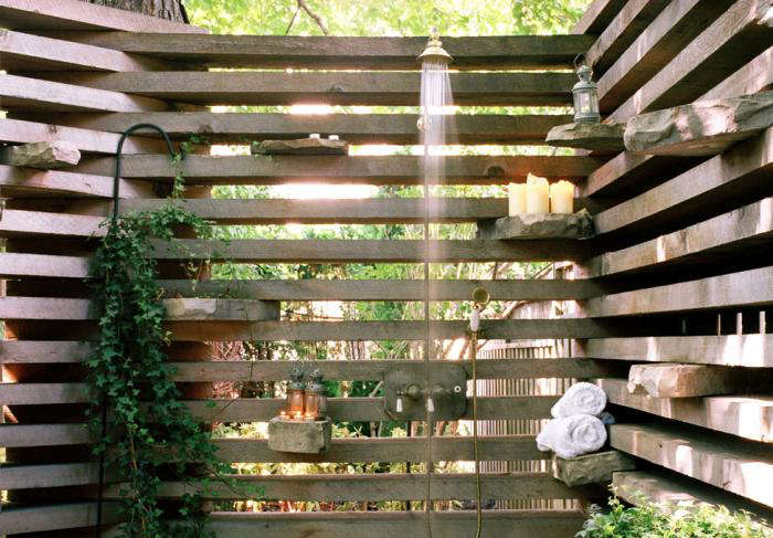 Steal This Look An Airy Outdoor Shower Gardenista - Wood Slat Wall Outdoor Steal This Look An Airy Outdoor Shower Gardenista - Wood Slat Wall Outdoor
