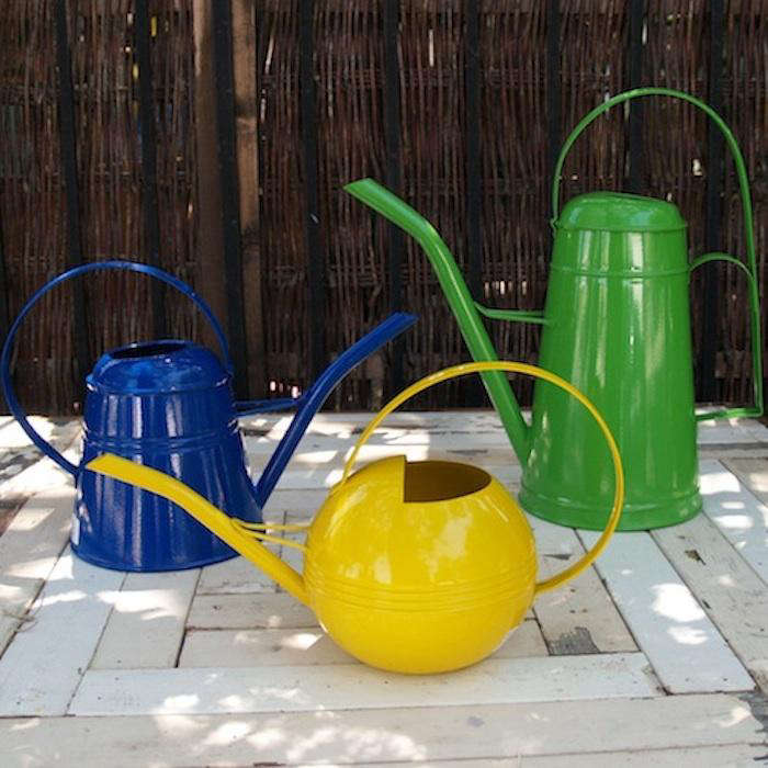 Metal Watering Cans in Primary Colors Gardenista