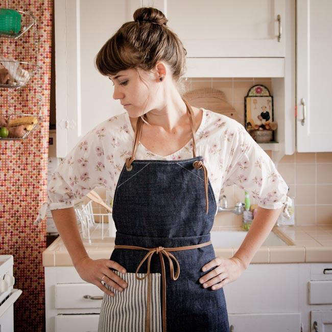 Stitch and Hammer Denim and Stripes Apron Gardenista