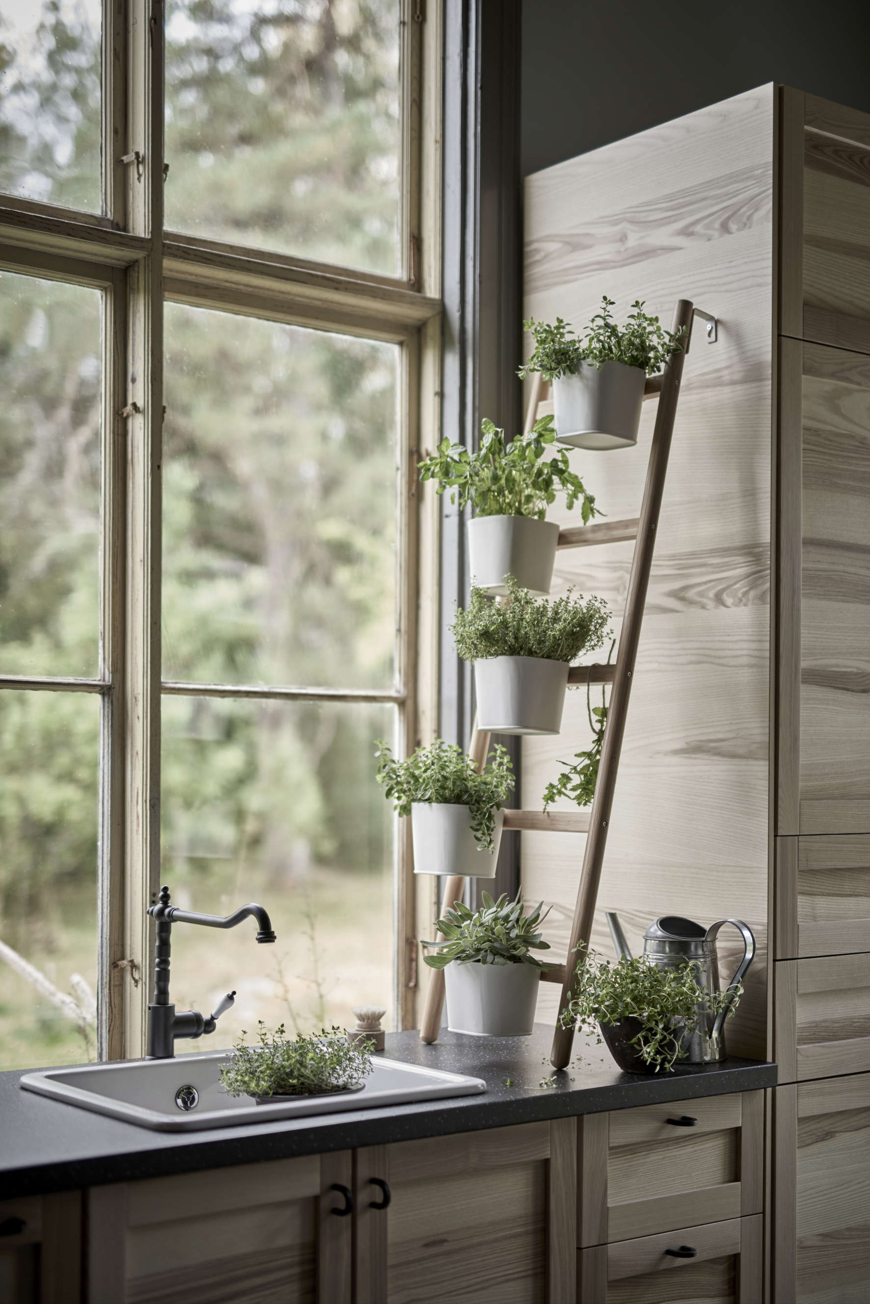 Design Ikea Plant Stand ikea sneak peek new bamboo plant stands and planters gardenista above a satsumas pedestal table with lacquered frame powder coated steel shelf is 449 sek approx 52 6