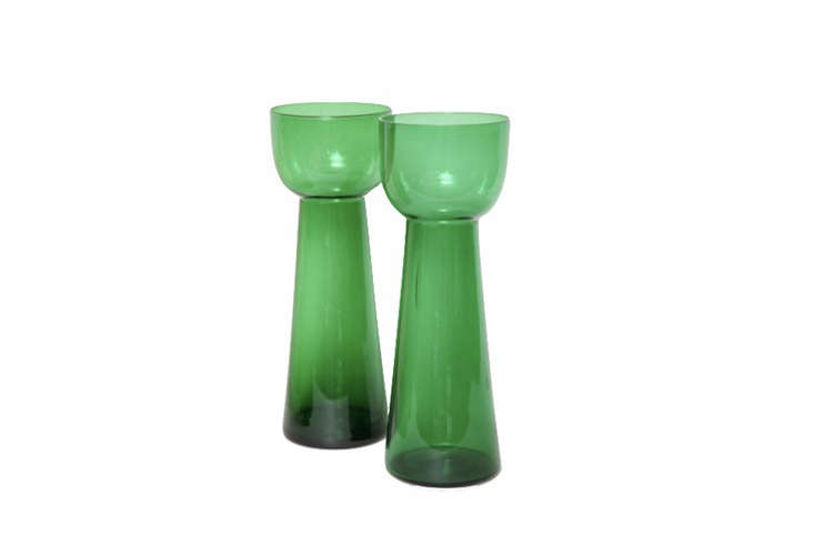 High/Low Colored Glass Bulb Vases Gardenista