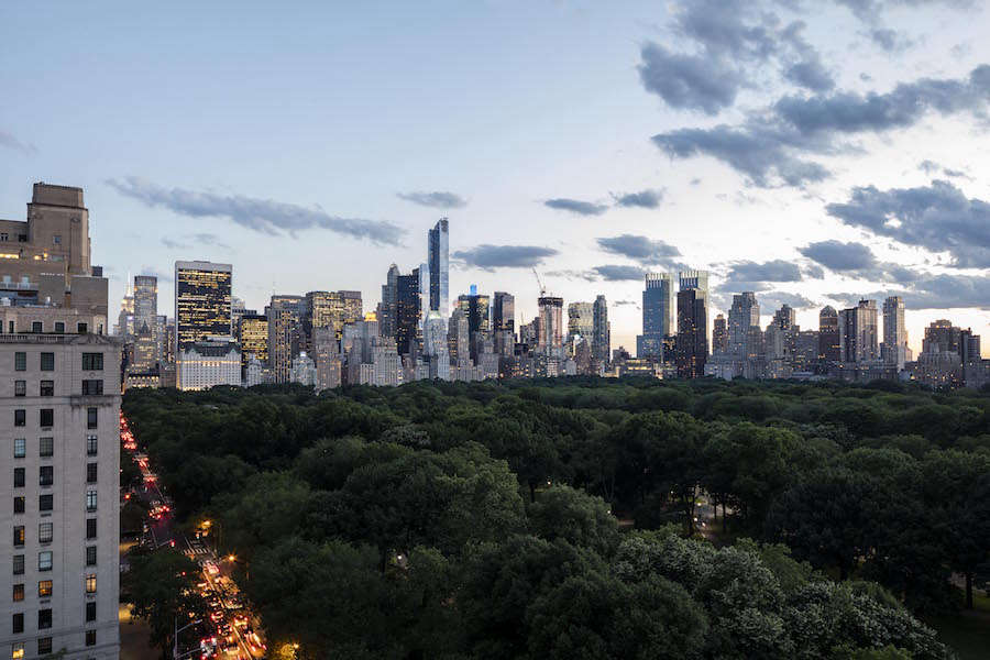 New York City seems to stand at attention in this twilight view.