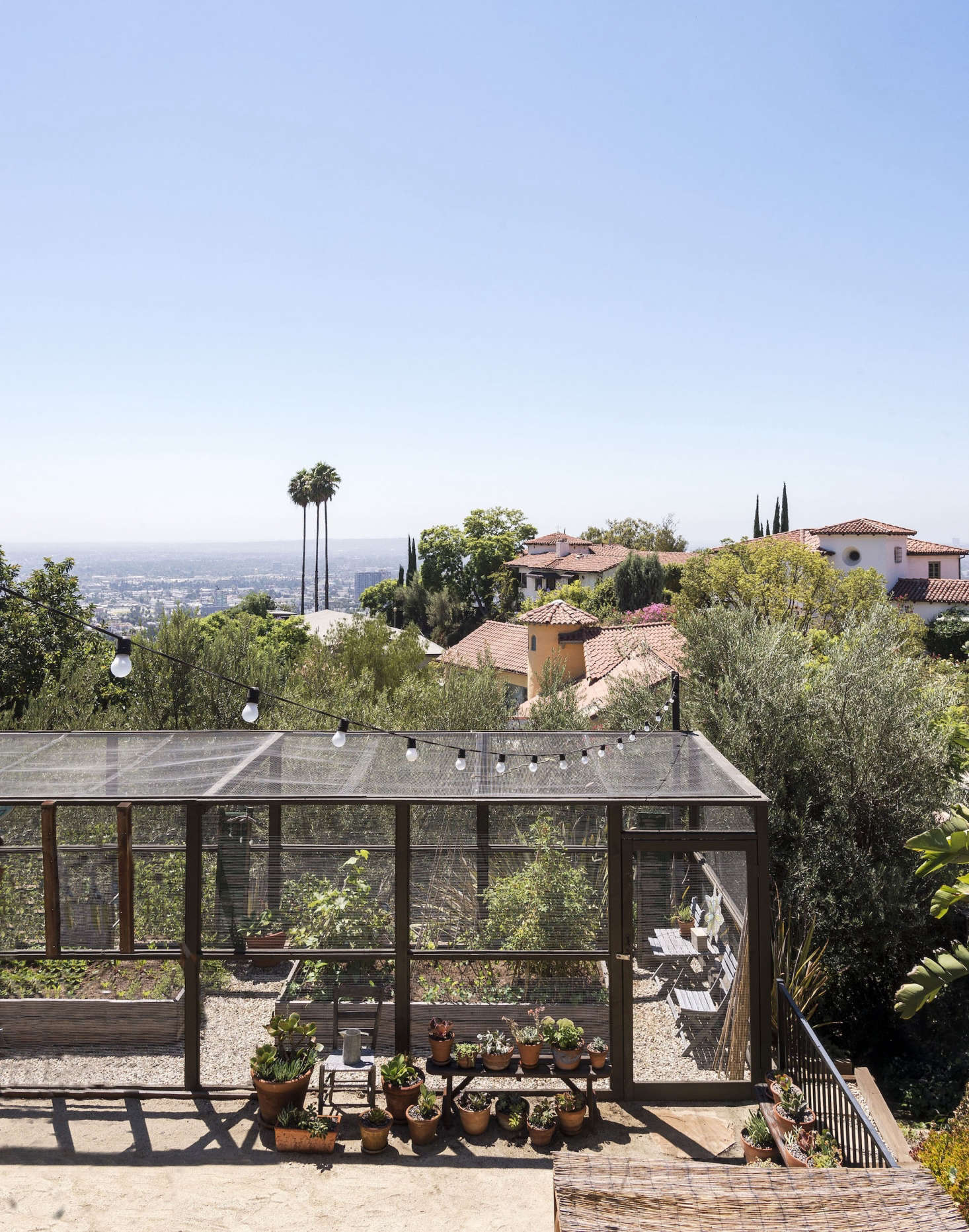 In Los Angeles, an edible garden is sited to take advantage of the views.