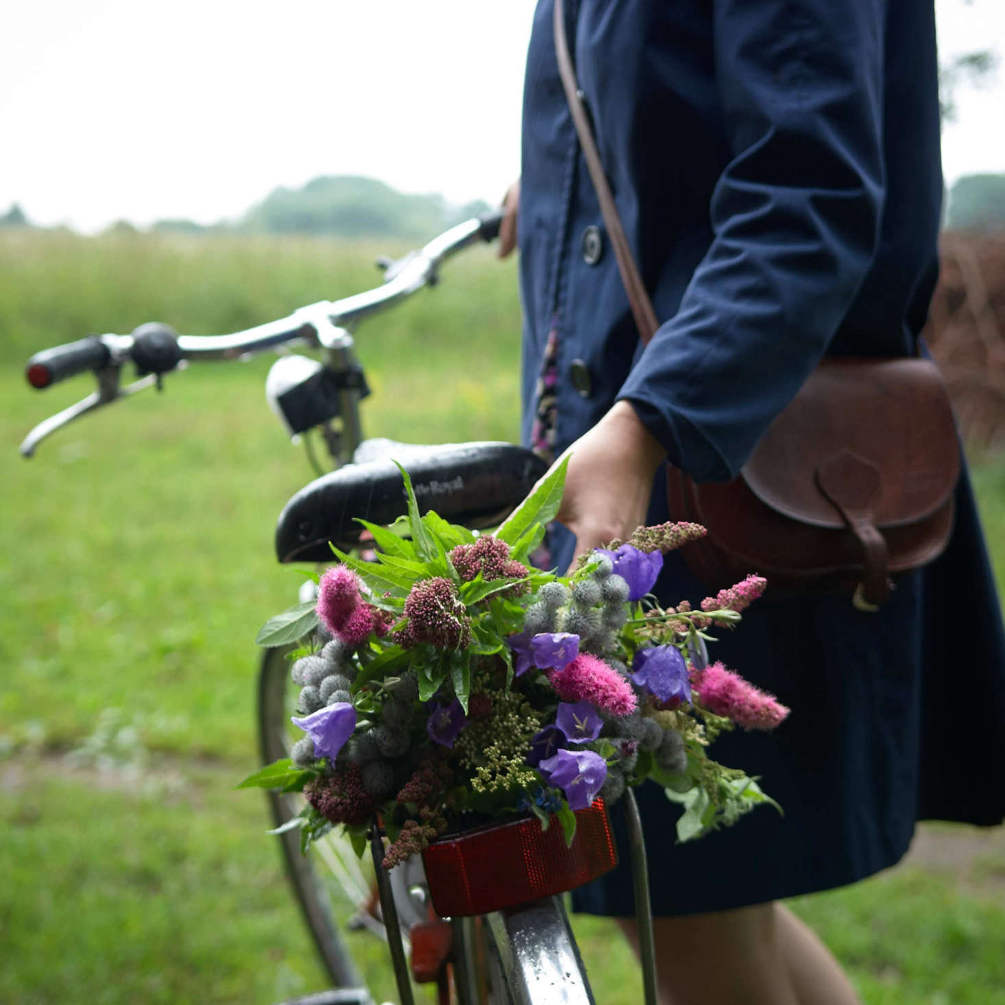Juliane identifies all the flowers in her compositions, like this one picked while riding home from Lille Mosse, 