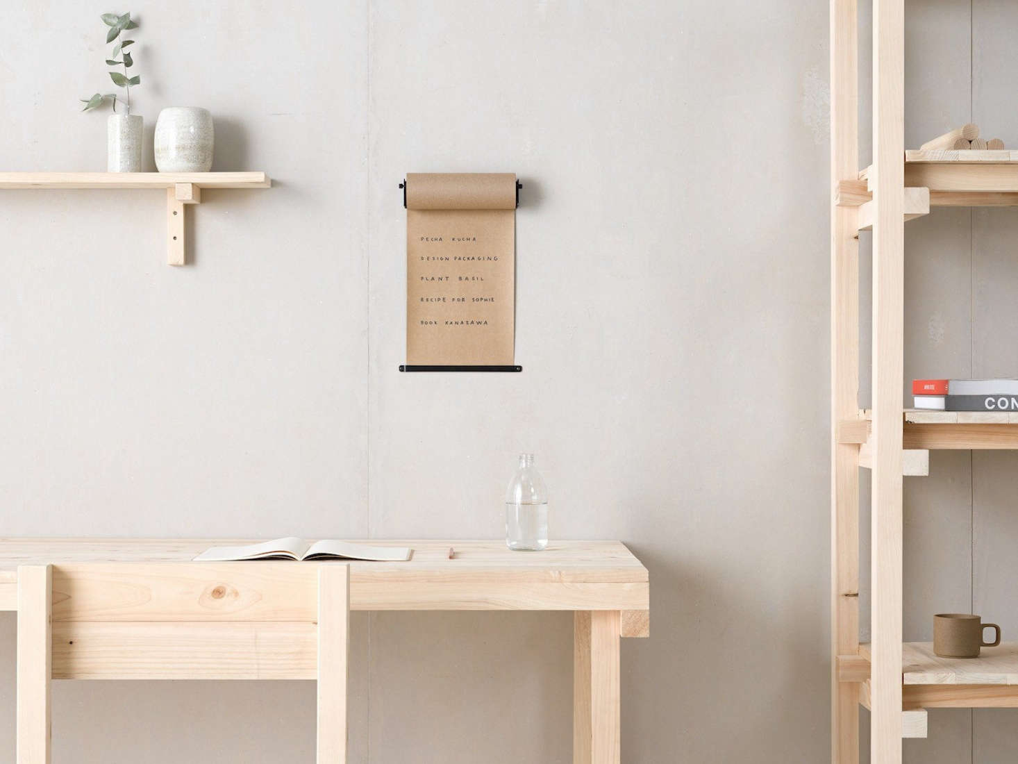 Margot rounded up the most stylish vintage-inspired office accessories in 10 Easy Pieces: Old-School Office Supplies to Keep You Organized, including this wall-hung roll of kraft paper by George & Willy. (They all work great in the kitchen as well.)