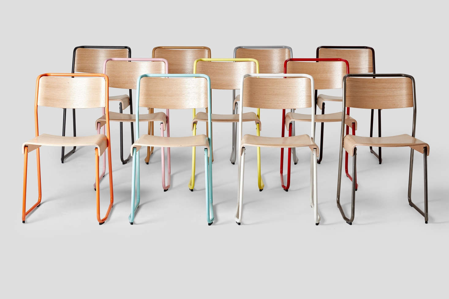 Annie says Vintage-Style School Chairs Are Having a Moment, and these Canteen Utility Chairs from Very Good and Proper are great options.