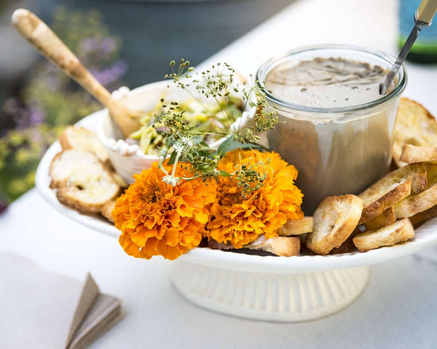 “Even if you are not a gardener who grows flowers, you may grow pots of herbs, or edible shrubs,” says Phoebe. “To be able to add that last finishing touch, from right outside the kitchen door, allows for inspiration at your fingertips.”