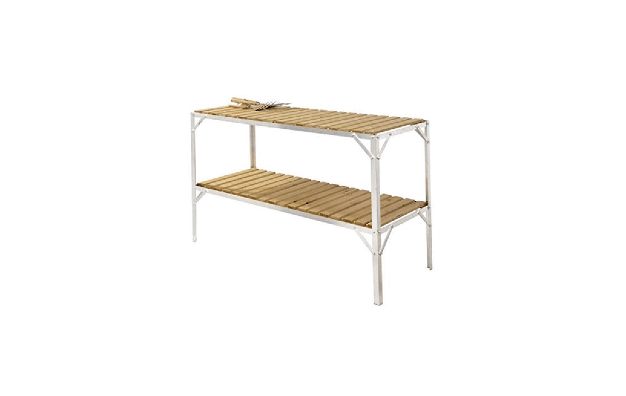 Greenhouse Staging Bench Wooden Two Tier