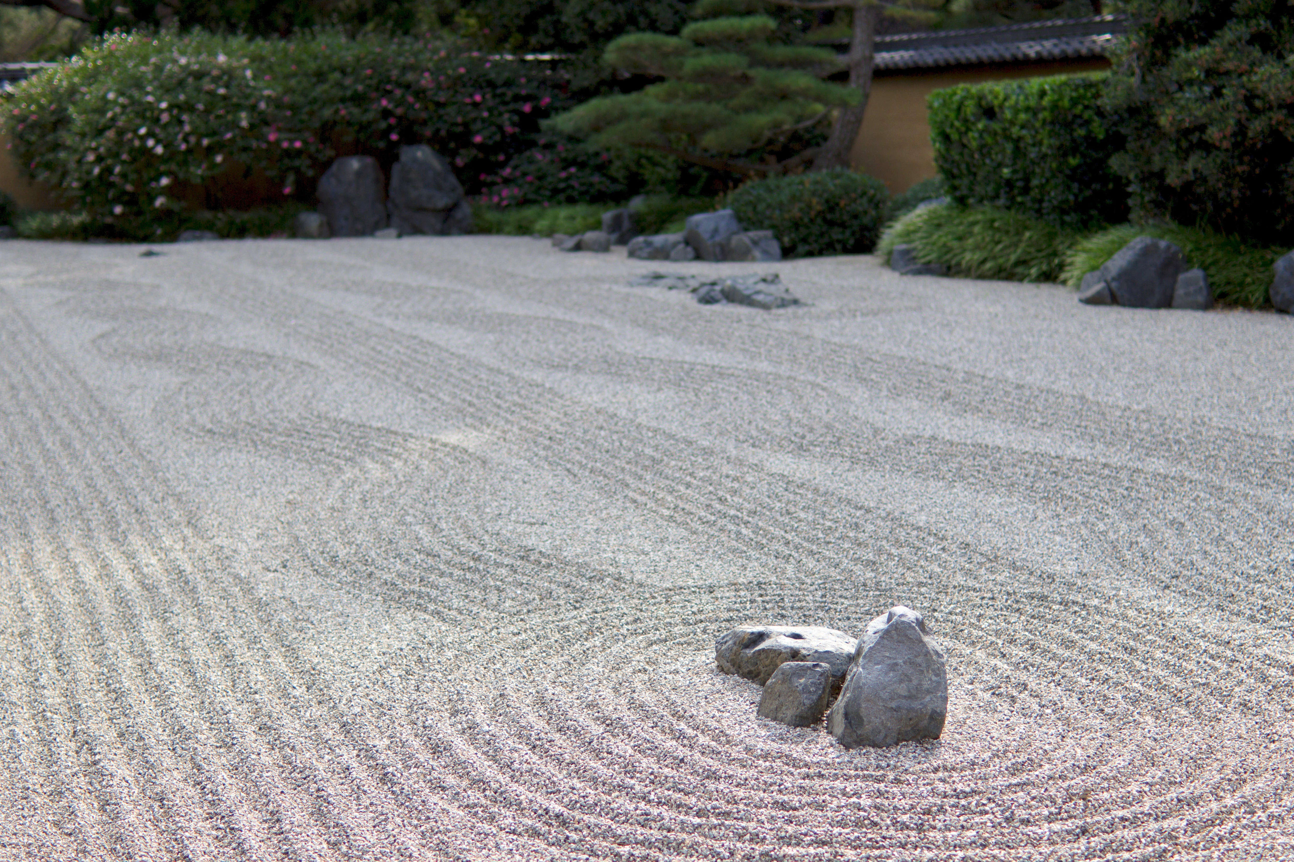 japanese dry garden sand rocks raked daily matador flickr