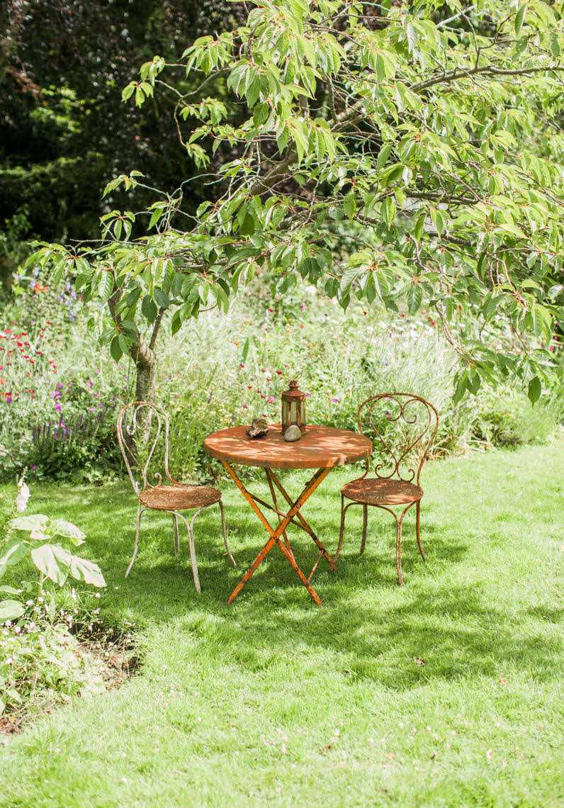 The flower beds have got bigger and bigger and moved into the main garden too, while two greenhouses help to lengthen the growing season. In summer one is filled with sweet peas and will later house chrysanthemums.