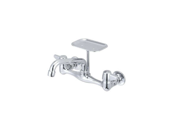 Central Brass Wall Mount 2 Handle Standard Kitchen Faucet