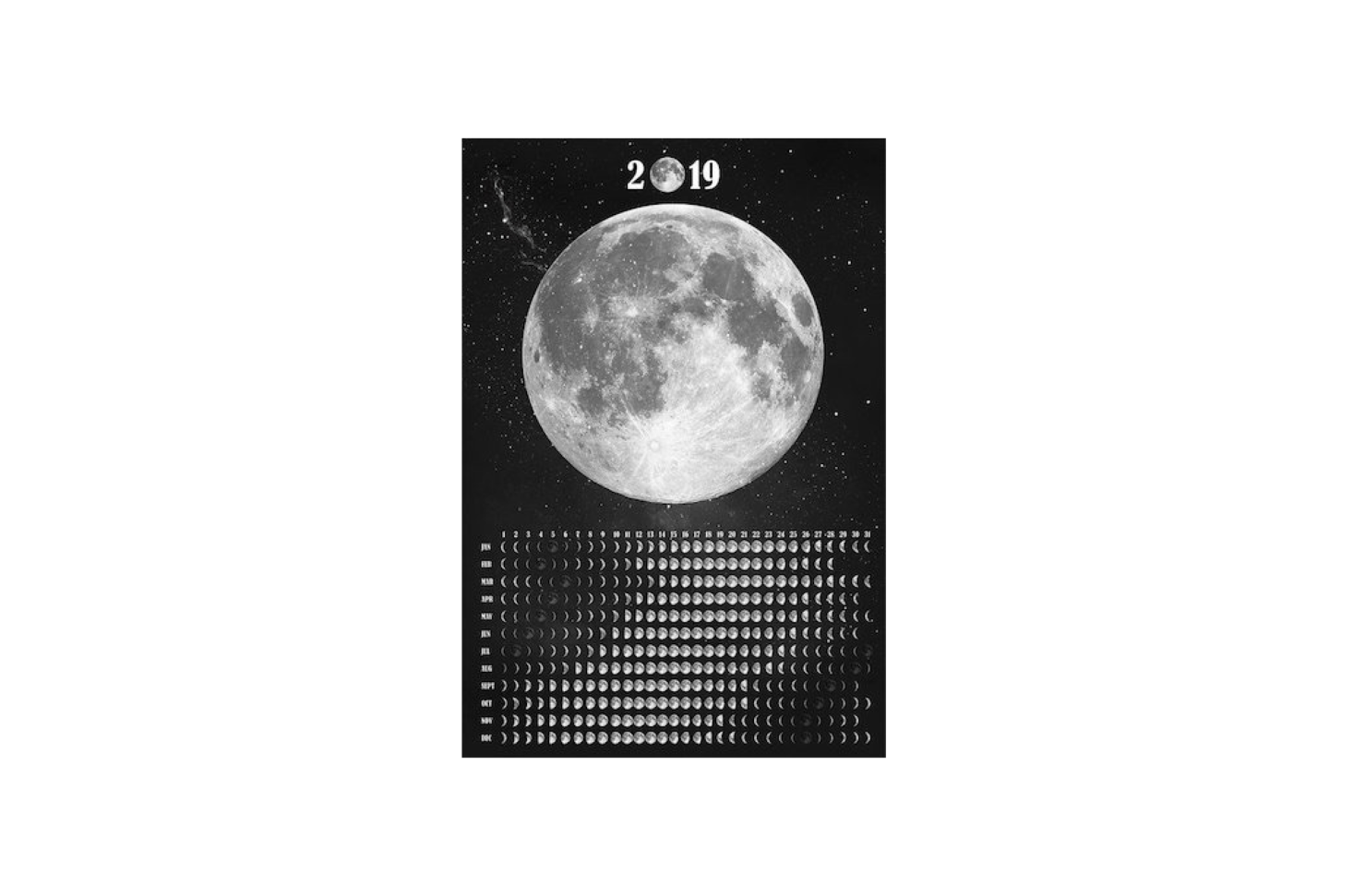 A poster-style Moon Calendar is available in four sizes at prices from $data-src=