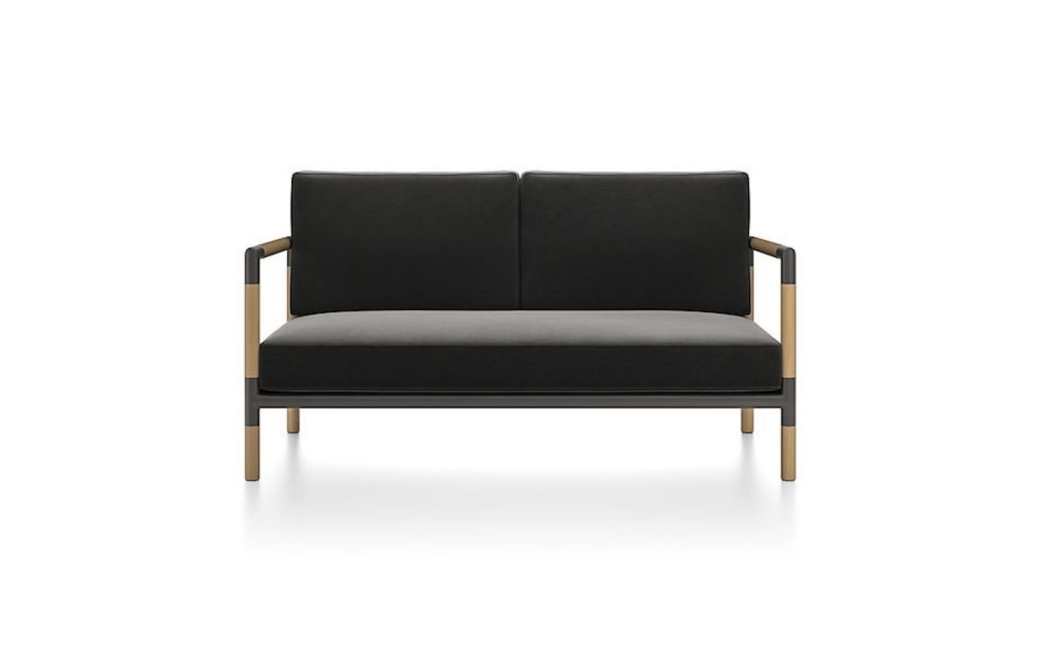 Patio Furniture 10 Favorite Teak Sofas For Outdoor Living Spaces With A Frame Made Of Slender Teak Bars Joined Charcoal Coated Aluminum
