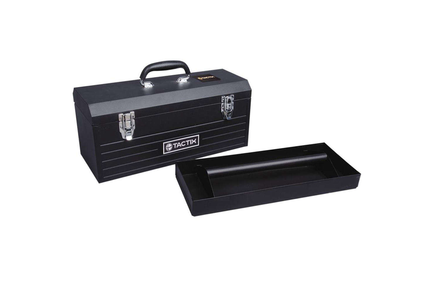 For a really rugged and industrial option, though still good-looking, the Tactix Inch Steel Tool Box in dark navy blue is one of the largest on our list; it