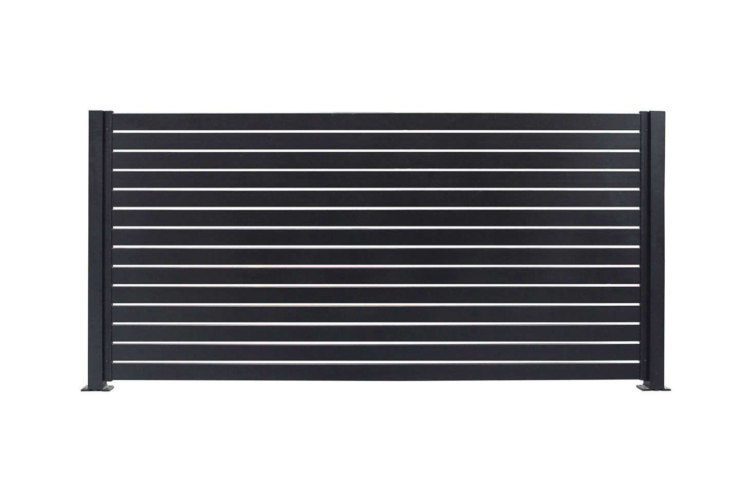 The Quick Screen Slat Fencing in black is made of easy-to-install painted aluminum; $370.99 at Walmart.