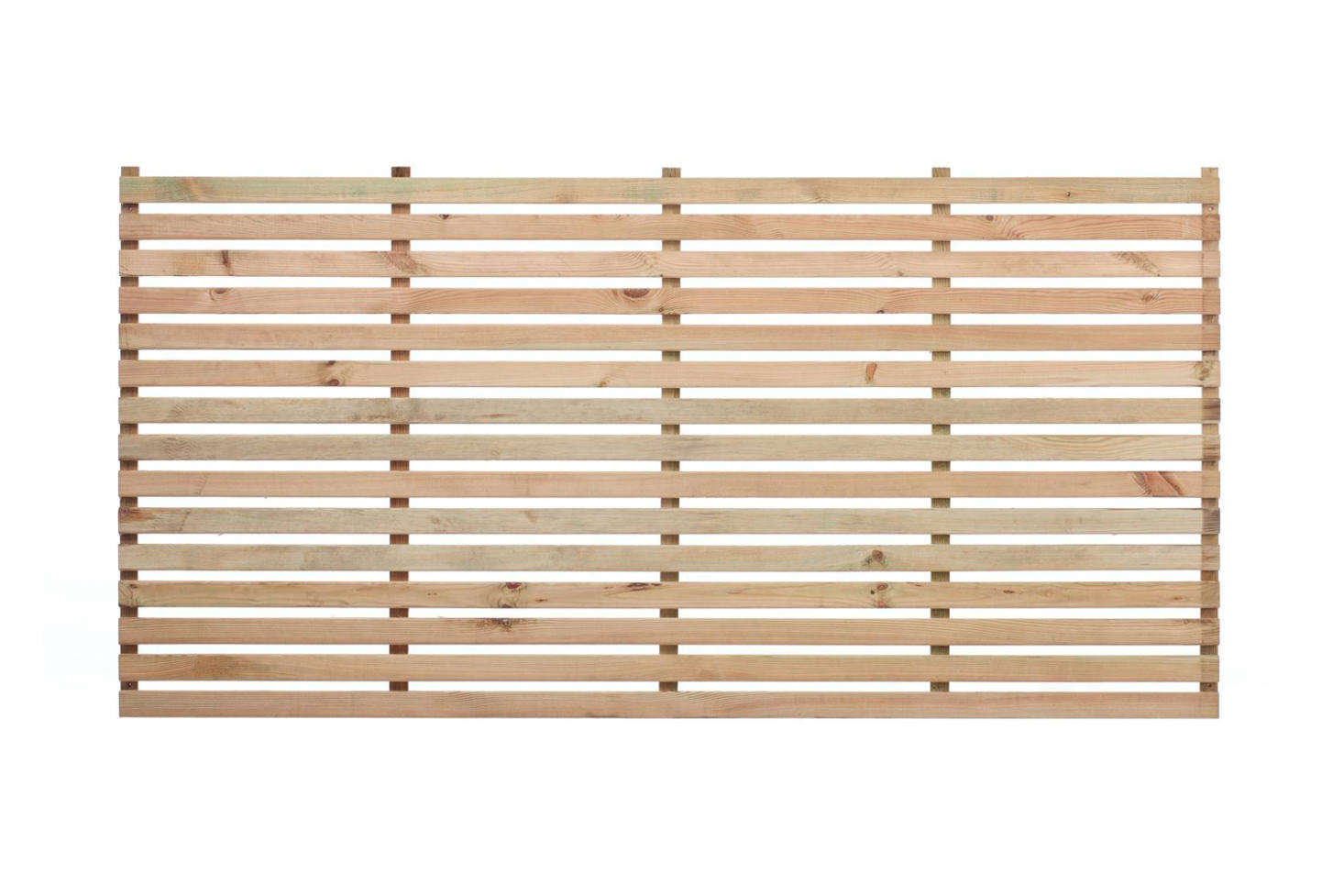 The Wide Slatted Panel from The Garden Trellis Co. comes in a natural unpainted finish (shown) or in stained or painted wood; £28 to £59 depending on length.